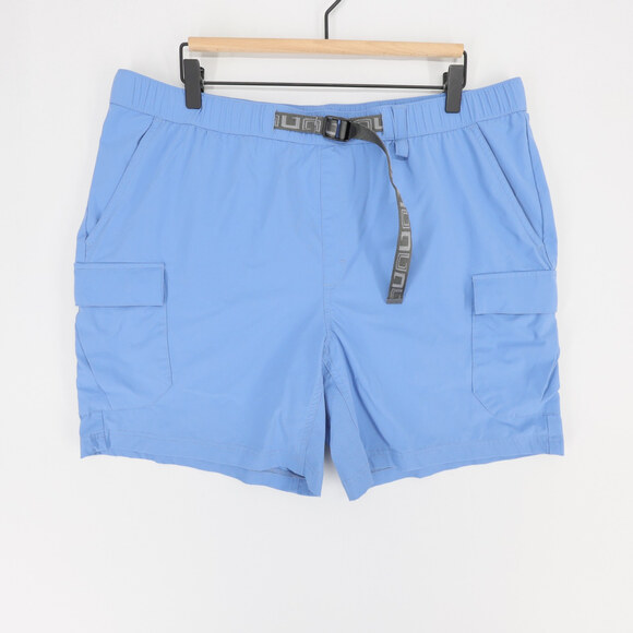 Huk Other - Huk Creekbed Cargo Shorts Mens XL Blue Elastic Waist Belted Outdoor Fishing